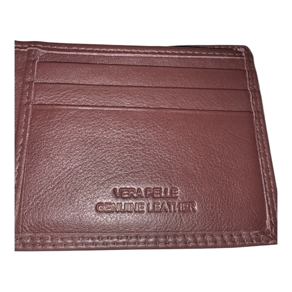 BORGO ETRUSCHI men’s slim bifold leather wallet made in Italy. WLT 5